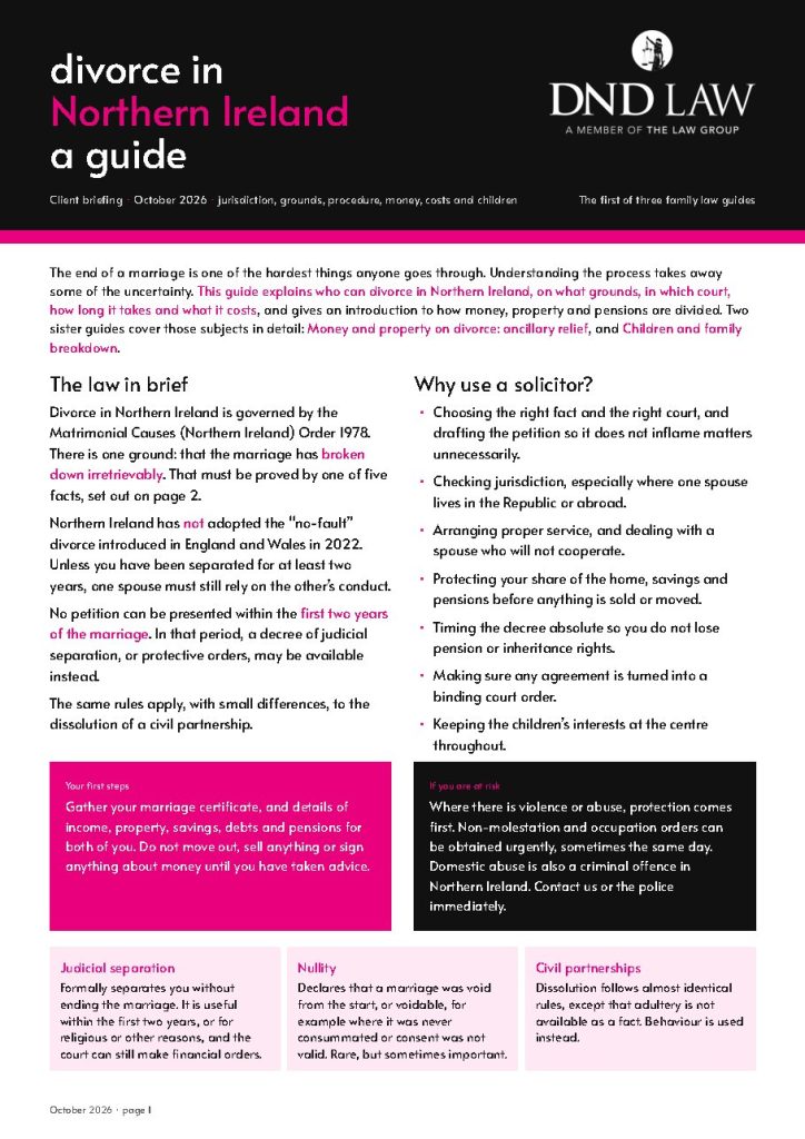 Divorce in Northern Ireland cover